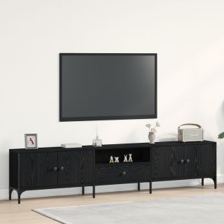TV Kapp Sahtliga Must Tamme 200x25x44 cm Töödeldud Puit