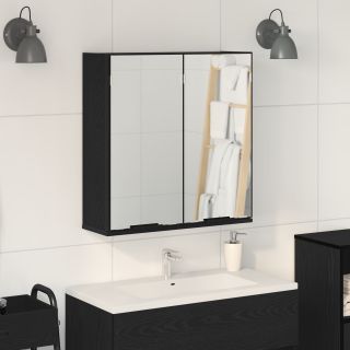 Vannitoa Peegelkapp - Must Tamm, 64x20x66.5 cm, Valmistatud Tehispuidust