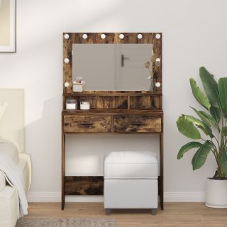 Tualettlaud, LED Valgusega, Suitsetatud Tamme, 79x41x135 cm