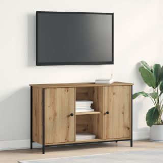 TV kapp Must Tamme 101x35x65 cm Töödeldud Puit ja Teras