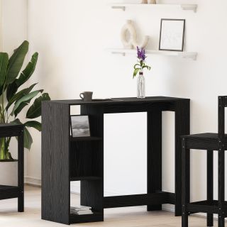 Baarilaud with Shelf Must Kask 102,5x46x103,5 cm Inseneritud Puit