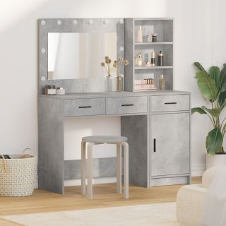 2-osaline tualettlauakomplekt LED-iga, betoonhall, tehispuidust