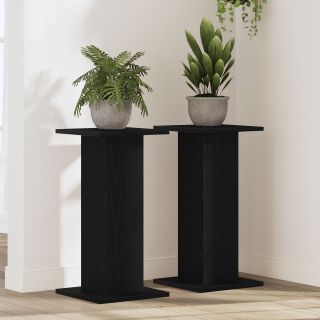 Kõlarite statiivid 2 tk Must tamme 30x30x60 cm Töödeldud puit