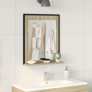 Vannitoa Peegel Riiuliga Sonoma Tamme 50x12x60 cm Tehispuit