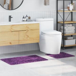 2-osaline vannimatti komplekt violetne polüester libisemisvastane