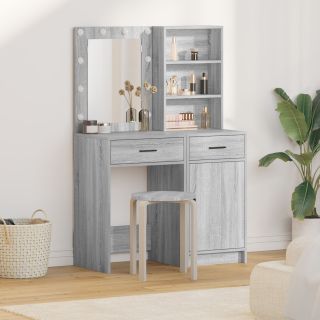 2 osaline Riidepeegel komplekt koos LED-ga Hall Sonoma Töödeldud Puit