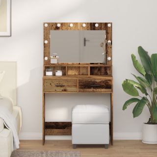 Tualettlaud LED-valgustusega vanapuidust, mõõtudega 79x41x135 cm
