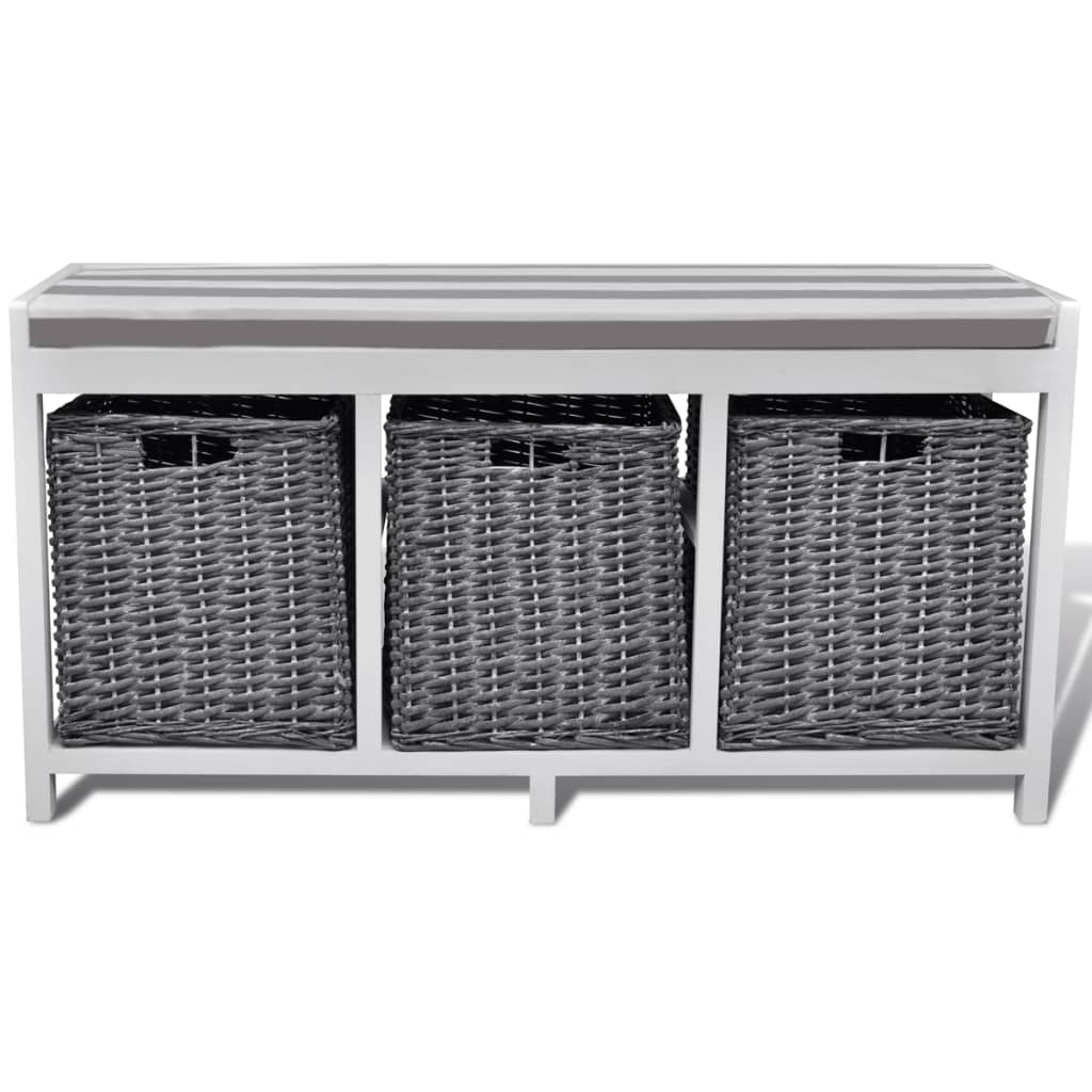 Valge hoiu- ja esikupink pehmenduse ja 3 korviga